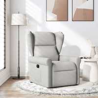 vidaXL Sillón reclinable de tela en color Negro/Gris claro/Gris nube - details 2