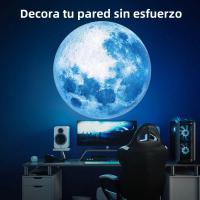 Lámpara LED De Luna Azul Planeta LED Lámpara De Noche Luz Atmosférica Forma De Luna Sin Baterías Incluidas - details 3
