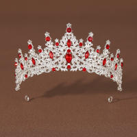 Diadema De Lujo Para Novia Con Estilo Griego Verde Y Roja Adorno Para El Cabello Para Damas En Boda Material Metálico Proveniente De Jiangsu China - details 3