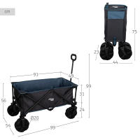 Carro plegable playa c/ruedas especial arena con carga 50 kg Aktive - details 3
