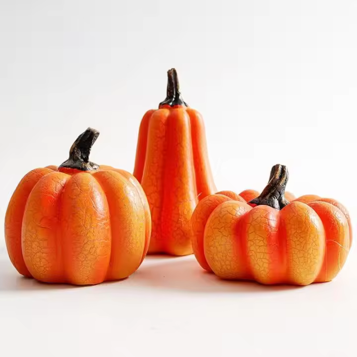 Decoraciones de calabaza de otoño (3 sets para exteriores), calabazas de Halloween con luces LED, calabazas LED - 1