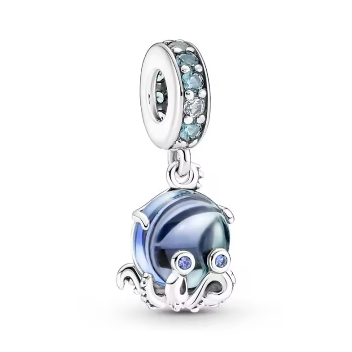 Charm Pandora Colgante plata Pulpo Cristal de Murano - 1