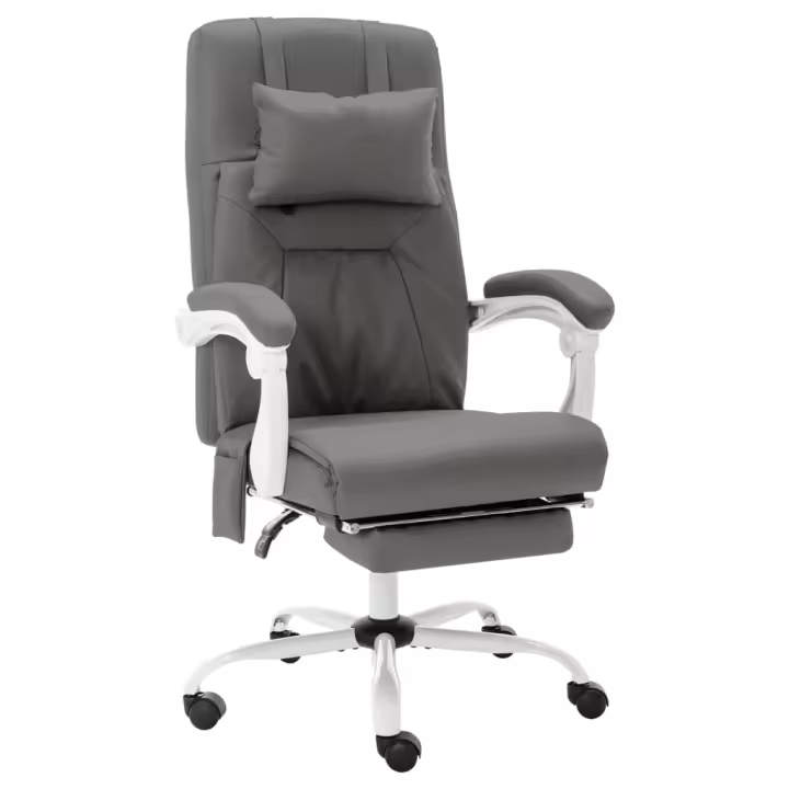 Silla de masaje de Oficina gris en Cuero sintético - 1