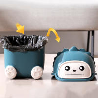 Small Desktop Trash Can Cartoon Style Mini Household Table Waste Bin Plastic Material Eco-friendly Home Organization - details 4