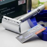 Cuchilla De Afeitar Para Hombre Plata Plegable Herramientas De Barbero De Acero Inoxidable Cuchillo De Piel Facia Navaja De Afeitar Con Porta Cuchilla - details 4