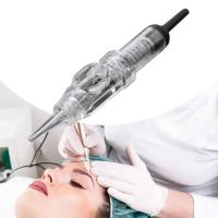 100pcs Agujas De Tatuaje Desechables Y Estériles Para Maquillaje Permanente 1RL Cartridge Fácil Click Para Cejas Y Labios Suministros De Tatuaje - details 5