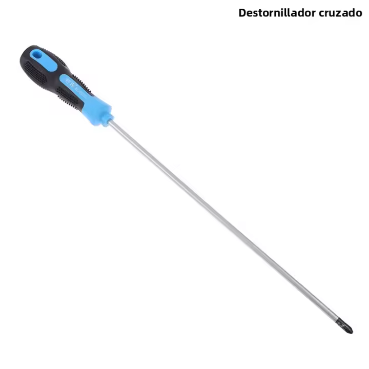 Destornillador Magnético De Largo Con Mango De Goma Herramienta De Reparación Slotted Y Cross Apto Para Electricidad - 1