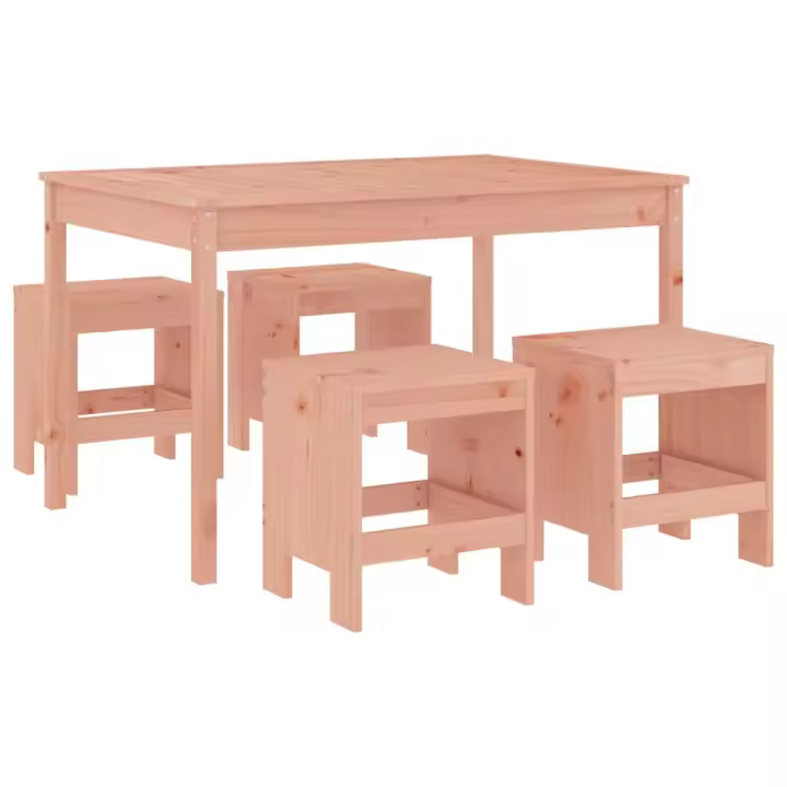 vidaXL Juego de comedor para jardín 5 pzas madera maciza Douglas - 1