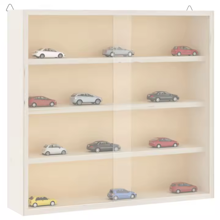 vidaXL Vitrina de madera para coleccionistas con puertas en dimensiones 40x8.5x37 cm/80x8.5x37 cm/100x8.5x37 cm y más - 1