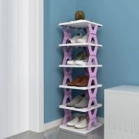 Estante Plegable Para Zapatos De Plástico Multi-Nivel Ahorro De Espacio Rack De Almacenamiento Desmontable Sin Instalación Requiere - details 9