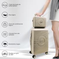 Maleta de viaje, equipamiento de mano robusta y duradero, ligero, beige - details 4