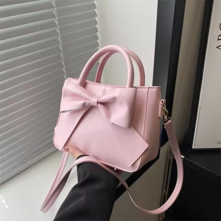 Bolso De Hombro Para Mujer De Cuero PU Sólido Bolso De Mochila Casual Para Comunicación Diaria Bolso De Correa Con Lazo Trendy - 1