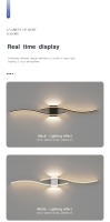 Lámpara De Pared LED Para Interior Decoración Para Dormitorio Negro Blanco Iluminación De Pasillo Balcón Fuente De Luz LED Contemporánea Para Sala De Estar Estudio - details 11