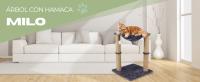Rascador para Gatos Milo Mobiclinic® Pets Diseño 2 en 1 Hamaca y rascador 40 x 40 x 50 cm Resistente Fácil de Limpiar Cama Gatos Portátil y Ligero Soporte 10 kg Bola para Jugar Gris - details 0