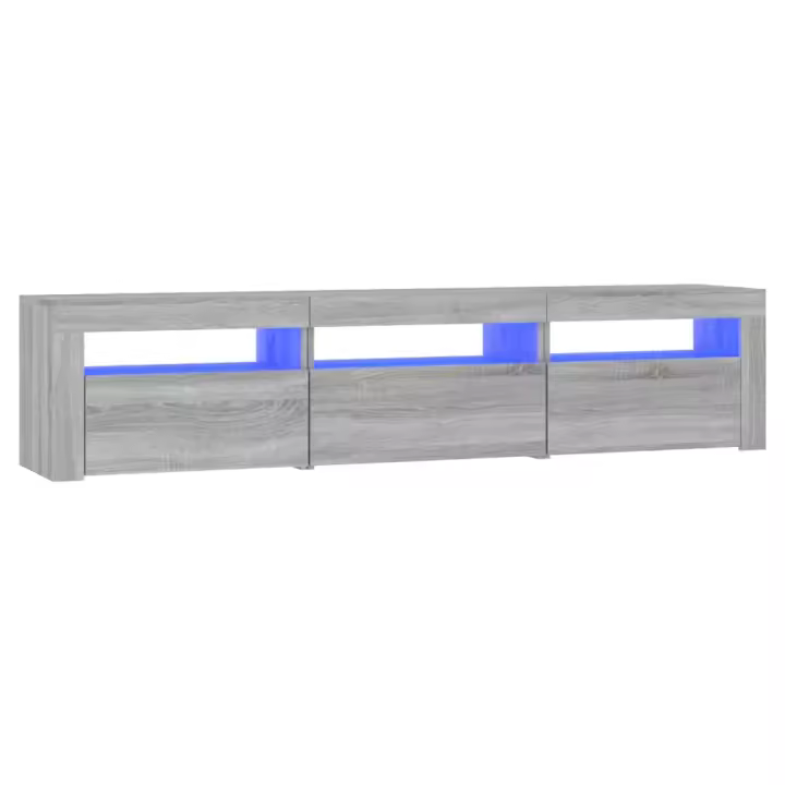 vidaXL Mueble de TV con luces LED gris Sonoma 180x35x40 cm - 1