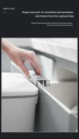 Basurero De Pared Montado Para Cocina Y Baño Con Tapa Deslizante Material PP Blanco/Gris 9L/7L Recipiente De Almacenamiento Rectangular - details 8