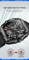 Reloj Mecánico Automático MUSANFIGO Para Hombres Con Luz Nocturna Y Resistencia Al Agua Silicona Skeleton Fashion Trend - details 7