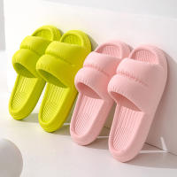 Zapatillas De Verano Para Hombre Doble Panqueque Diseño Fluffy Suela Suave Y Cómoda Para Caminar Al Aire Libre Zapatos De Baño Tamaño True Fit Material Superior EVA - details 2