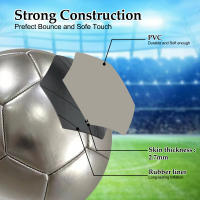 Bola De Fútbol Oficial Tamaño 5 PVC Dorada Y Plateada Para Entrenamiento De Equipo Juego Al Aire Libre Match - details 6
