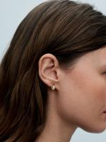 Pandora - Aretes de Perla cultivada de Agua Dulce, de forma ovalada y Orgánica-Baño de Oro de 14K - details 2