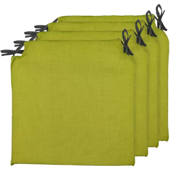 Pack 4 Cojines para Sillas - Estampados Lisos con 2 Cintas de Sujeción - Ideal para Interiores y Exteriores - 40 x 40 x 3 cm - 1