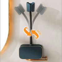 Soporte Ajustable Para Secador De Pelo De Metal Montado En La Pared Y Sin Manos Fácil De Instalar Gancho Para Secador Para Uso Conveniente - details 5