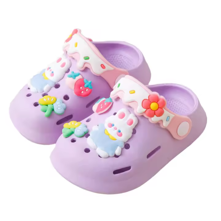 Zapatillas De Jardín Para Niñas Clogs Suaves Transpirables Antideslizantes Para Interior Y Exterior Con Dibujos De Conejo Lindo - 1