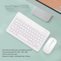 Coshano Teclado Inalámbrico Portátil para Tableta con Mouse Inalámbrico (Blanco) - details 1
