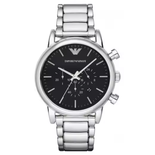 Emporio Armani Reloj hombre AR1894, con calendario, Incluye Caja Original, Diámetro: 46MM - 1