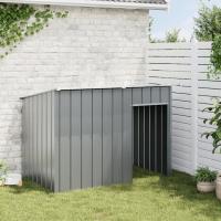 vidaXL Caseta perros con tejado acero galvanizado gris 153x91x110 cm - details 2