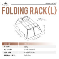 CAMPINGMOON MT-3-ST Set De Barbacoa Al Aire Libre Collapsible De Acero Inoxidable Portátil Para Camping Con Deflector De Viento No Incluido - details 1