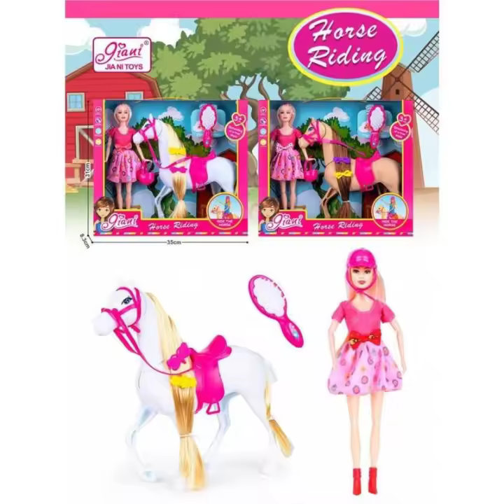 MUÑECA MANIQUÍ CON CABALLO PARA PEINAR DE PANRITOS - 1