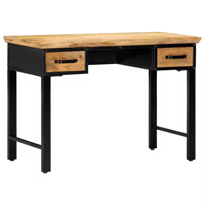 vidaXL Mesa escritorio madera maciza de mango 110x50x76 cm - 1