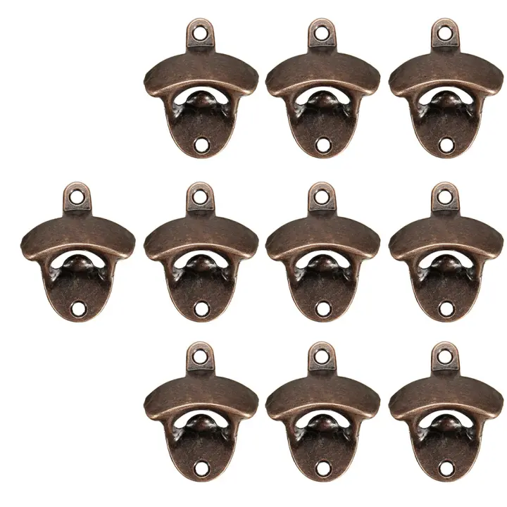 10PCS Abrebotellas Vintage De Zinc Alloy Para Pared Eco-amigable Para Cocina Y Fiestas Soporte De Botella De Vino Y Cerveza Resistente Montado En La Pared - 1