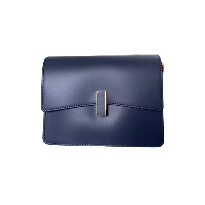 BOLSO PIEL EXCELENTE CALIDAD BANDOLERA HOMBRO AZUL MARINO - 1