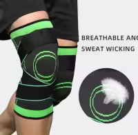 2 rodilleras profesionales para soporte de compresión (verde), Caminar, Deportes, Alivio del Dolor en Las articulaciones, Artritis y recuperación de Lesiones - details 1