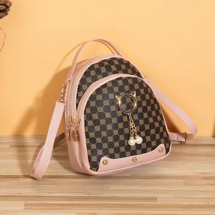 Nueva Mochila De Moda Con Colgante De Gato Diseño Niche Portátil Mochila De Hombro Para Mujer Material PU Con Lining De Poliéster - 1