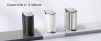 SONGMICS Cubo de Cocina Doble, 30 L y 20 L Doble Compartimento para Reciclaje y Basura, Cubo Basura Pedal con Tapa de Alas, Blanco Nube y Plata Metálico/Negro Tinta y Plata Metálico/Plata Metálico - details 0
