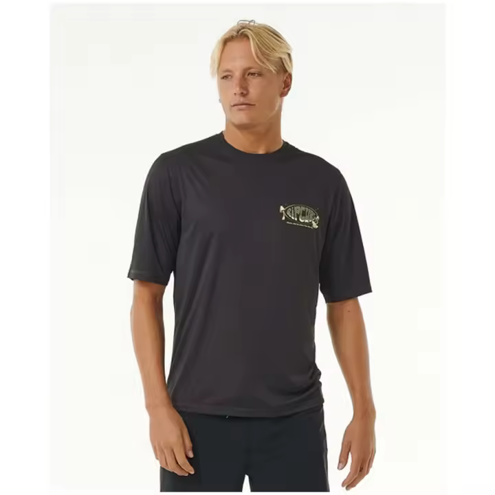 Camiseta Rip Curl modelo Mason Pipe Surflite Upf S/S para hombre en color negro - 1