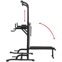 vidaXL Máquina de musculación Power Tower con banco de abdominales - details 2