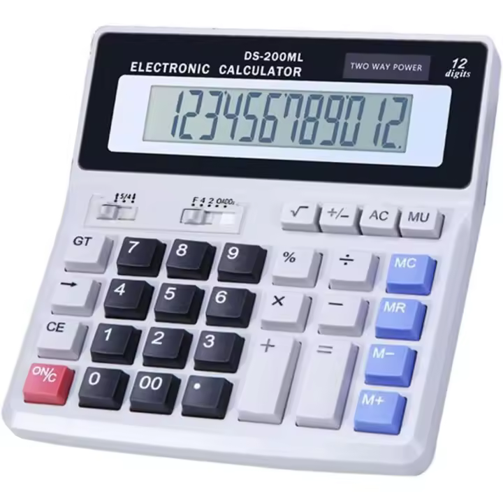 Calculadora de escritorio con Pantalla digital Grande, calculadora de Doble Alimentación, computadora con Carga Solar - 1