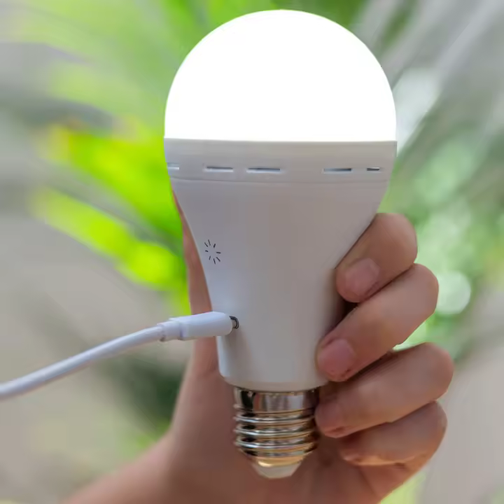 Bombilla LED E27 portátil recargable LAPERA, 350Lm, luz regulable y dimable con mando y temporizador de New Garden Be Happy | LeonLeds - 1