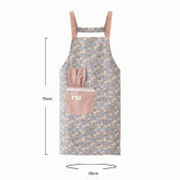 Delantal De Lona Floral Pequeño Y Fresco Para Mujer Verano Transpirable Con Correa Y Bolsillos Para Cocina Y Café - details 0