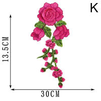 1PC Parche Bordado De Floral Para Ropa Patch De Rosa Tamaño 30cm * 13.5cm Accesorios De Costura Hechos a Mano Y Ecológicos - details 15