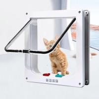 Puerta De Salida Para Perros Y Gatos Con Cerradura De Seguridad En 4 Direcciones Tamaño Transparente ABS Plástico Puerta Para Mascotas Seguridad Para Gatos Y Perros Pequeños - details 0