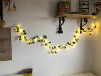 2M Planta Artificial Con Luz LED De Hiedra Verde Para Decoración De Casas Bodas Y Jardín En Navidad Crecimiento Creeper Vínculo De Hojas Para Iluminación Colgante DIY - details 5