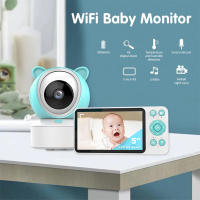 Monitor De Bebé Inteligente Tuya WiFi Con Detección De Llorido Audio Y Video Cámara PTZ Infrarrojo Pantalla De 5 Pulgadas 1080P Visión Remota Por App Móvil - details 2