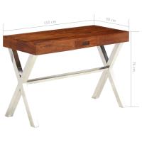 vidaXL Escritorio de madera maciza de acacia acabado miel 110x50x76 cm - details 5