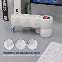 3 en 1 Adaptador Plano con Interruptor y Tres Enchufes Schuko, hasta 3680W, 16A, 250V, Blanco.EXTRASTAR - details 3