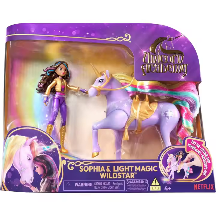 ACADEMIA UNICORNIO - Muñeca Sophia, Figura Wildstar 'Estrella' con luces de arcoíris y Accesorios - Unicornios para Niñas - Juguetes Niña 4 años + (Spin Master 6067325) - 1
